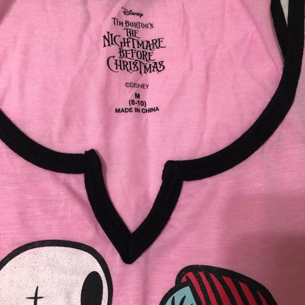 👻 Disney Pink & Black 'True Love' Tank and Floral Skull Shorts Sleep Set - Picture 3 of 8